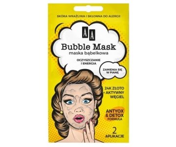 AA Bubble Mask maska z mehurčki (Clean and Energized - zlato in aktivno oglje)
