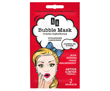 AA Bubble Mask maska z mehurčki (Smooth and Hydrated - rožnate alge in hialuronska kislina)