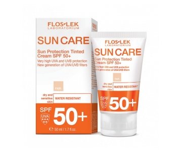 FlosLek Sun Protection tinted obarvana krema ZF 50 za suho in občutljivo kožo