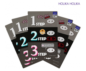 Holika Holika Pig-Nose Clear 3-step Kit Strong peel-off komplet proti ogrcem