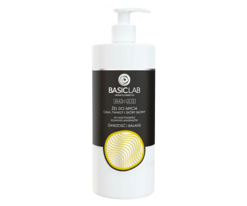 BasicLab Masculis Body Face Scalp gel za umivanje z niacinamidom