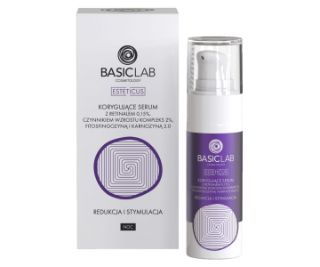 BasicLab Cosmetology Corrective serum z 0,15 % retinalom, 2 % rastnim faktorjem, fitosfingozinom in karnozinom