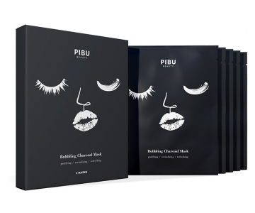 Pibu Bubbling Charcoal osvežilna čistilna sheet maska (Set 5 mask)