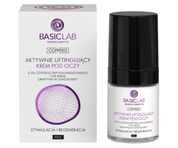 BasicLab Copperis Active Lifting Eye nočna krema za okoli oči z bakrovimi peptidi