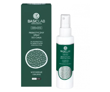 BasicLab Dermatis Prebiotic sprej za telo s prebiotiki in azeloglicinom