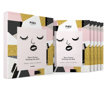 Pibu Flower Extract Purifying Clay čistilna sheet maska z glino (Set 5 mask)