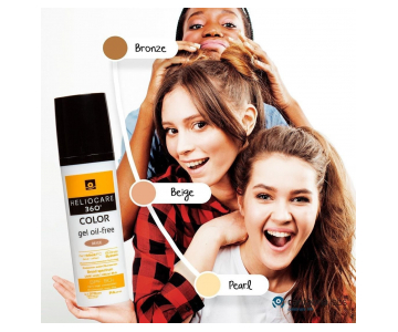 Heliocare 360 Color Gel Oil-Free SPF 50 obarvan gel za mešano in mastno kožo