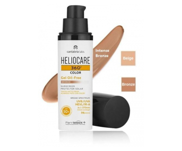 Heliocare 360 Color Gel Oil-Free SPF 50 obarvan gel za mešano in mastno kožo