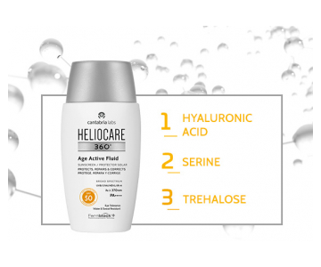 Heliocare 360 Age Active Fluid SPF 50 losjon proti fotostaranju kože obraza