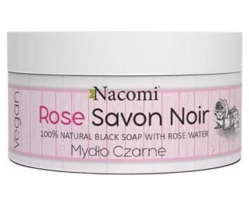 Nacomi Rose Savon Noir črno milo s hidrolatom damaščanske vrtnice